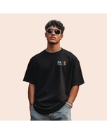 Greys&Blues Pima Oversized Round neck T-Shirt-Black